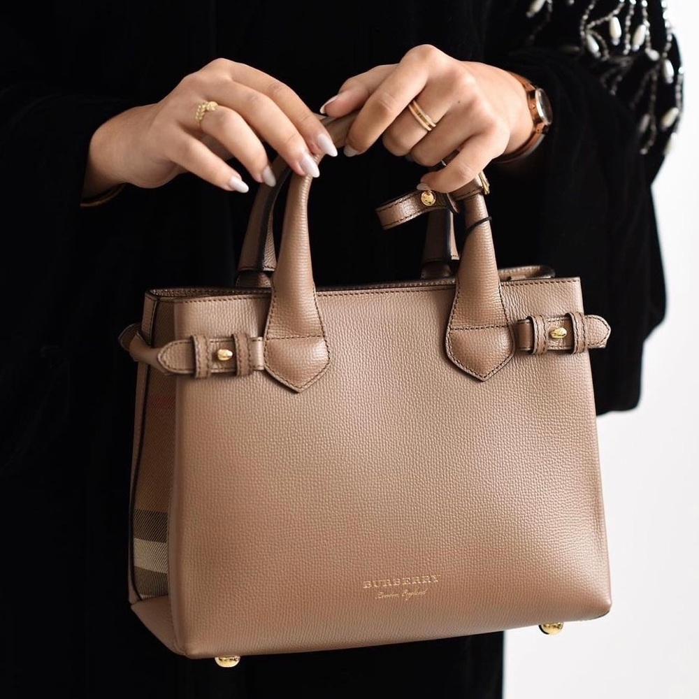 NWT Burberry Banner Small Tote House Check Derby Shoulder Crossbody Bag - Picture 2 of 14